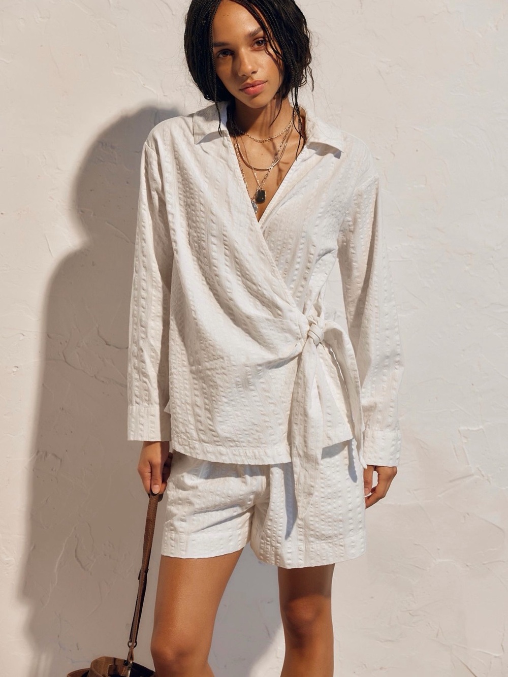 Free People Indie Shirt Set in Ivory